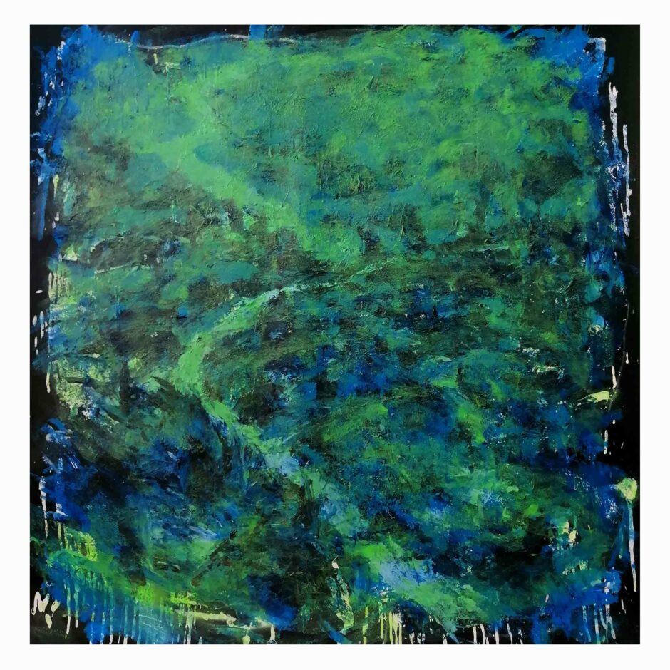 Erased landscape 15, 100 cm X 100 cm, acrylic paint on canvas, 2020.