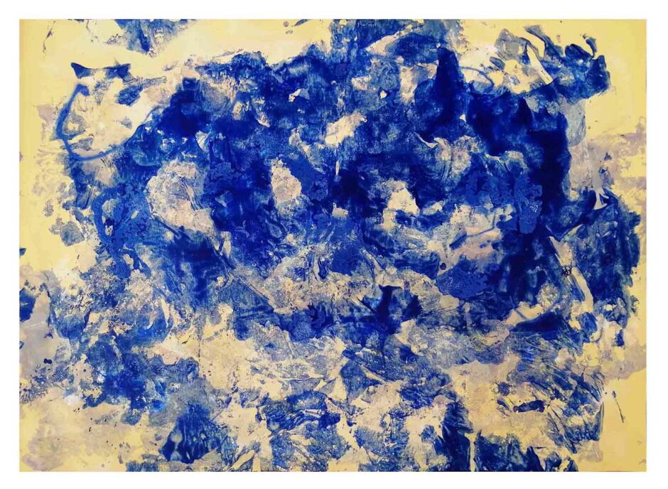 Plutonian blues III, 50 cm X 70 cm, acrylic paint on paper, 2021.
