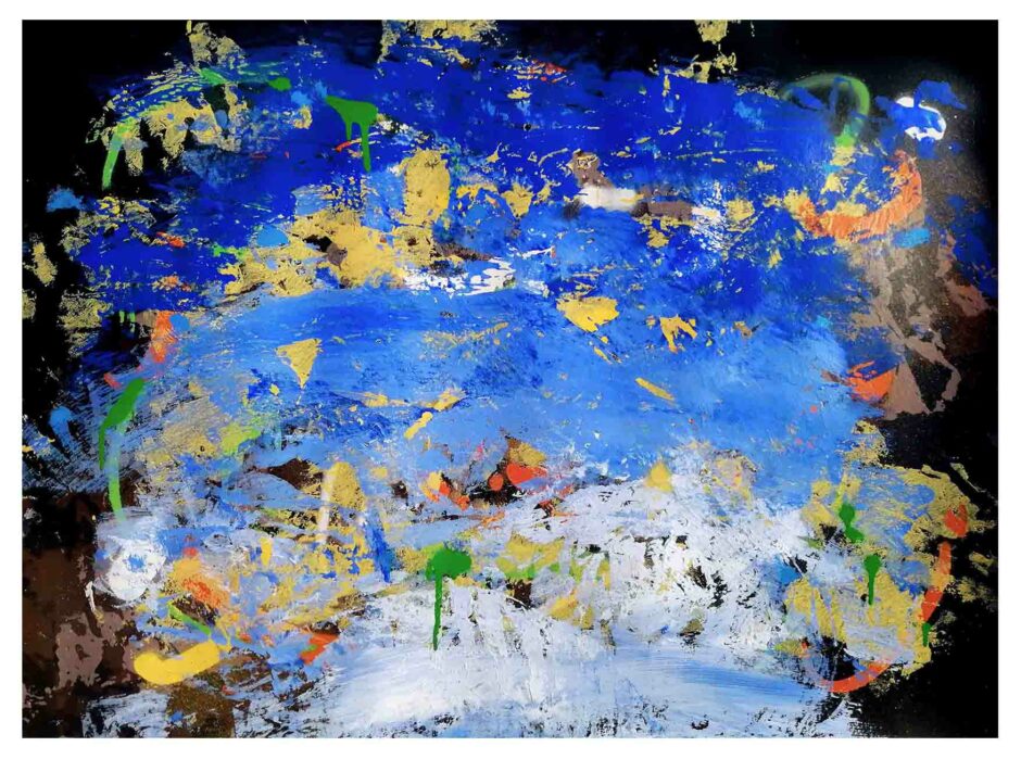 Erased landscape 4, 60 cm X 60 cm, acrylic and spray on canvas, 2020.